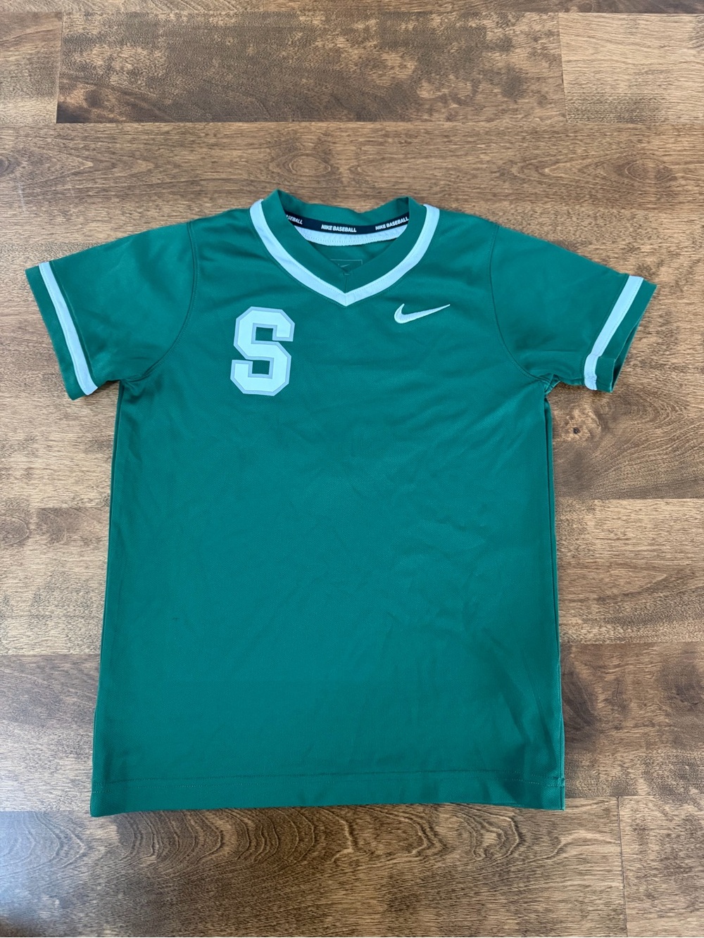 Nike Baseball Green Jersey Shirt Size S Number 3 Dri-FIT